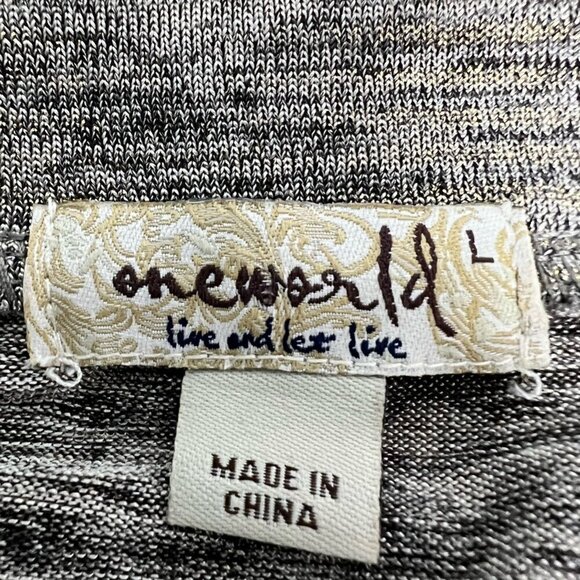 One World Womens Tunic Sweater Multicolor Heathered Stretch Long Sleeve Large - Picture 10 of 10